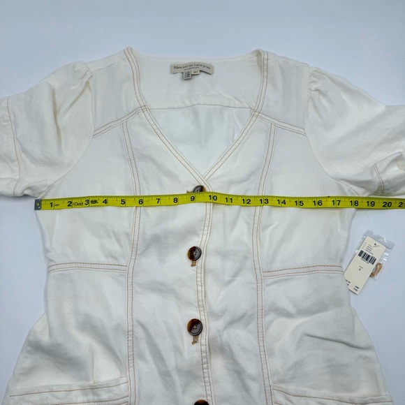 Pilcro and the Letterpress Women’s White Button-Front Mini Dress 8 Anthropologie - Picture 12 of 16